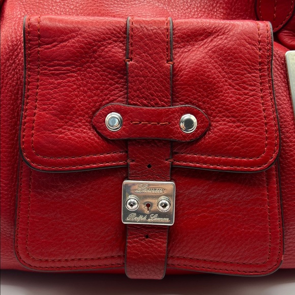 Vintage RL Ralph Lauren RL67 Red leather hobo style shoulder bag Purse Handbag - Picture 6 of 16